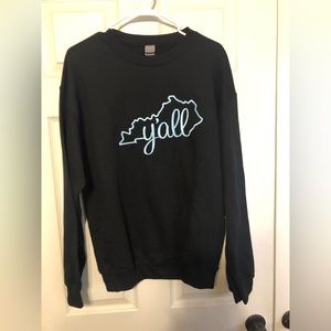 Gildan women’s black sweatshirt size medium with light blue embroidery